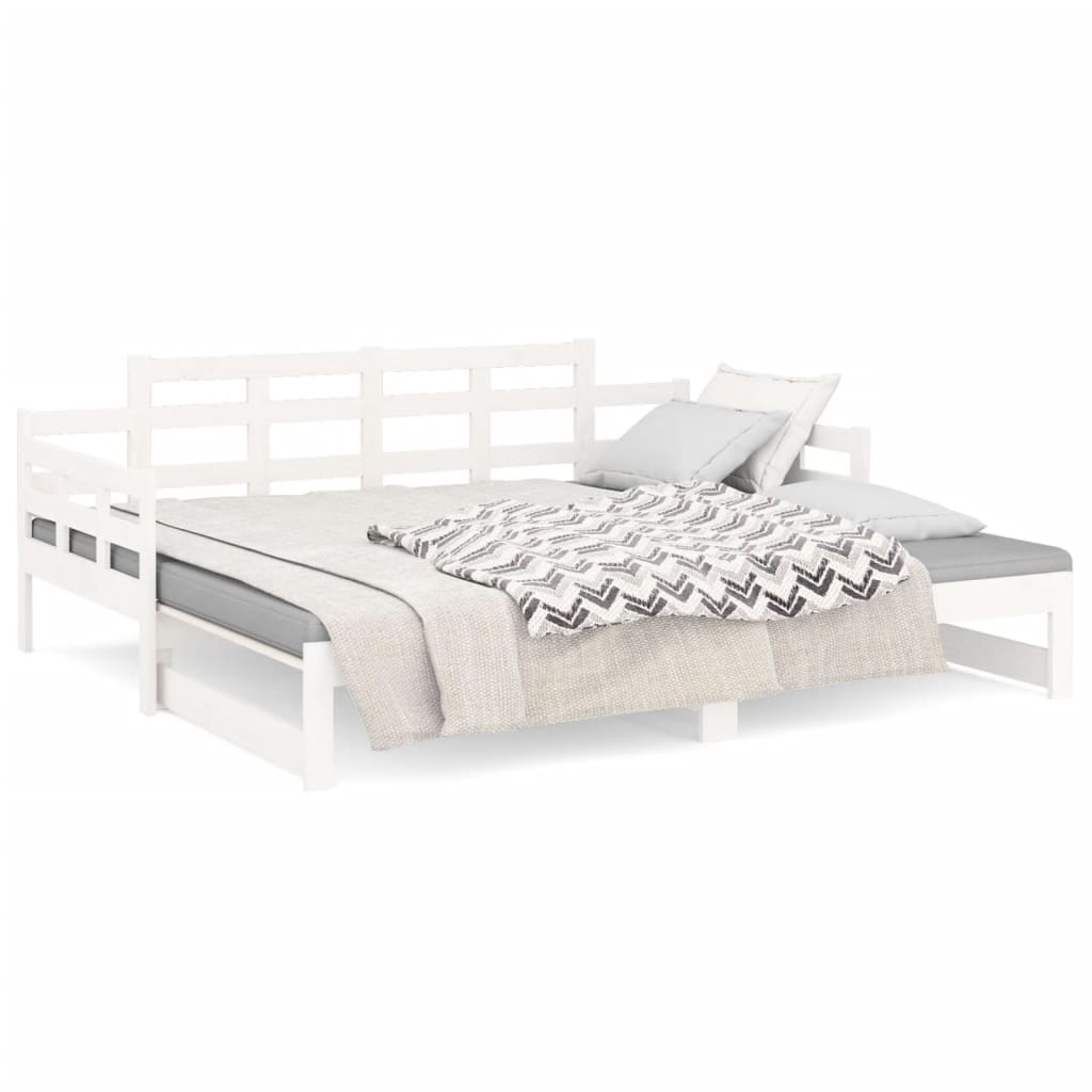 Lit coulissant sans matelas blanc 2x(90x200) cm - XIOS
