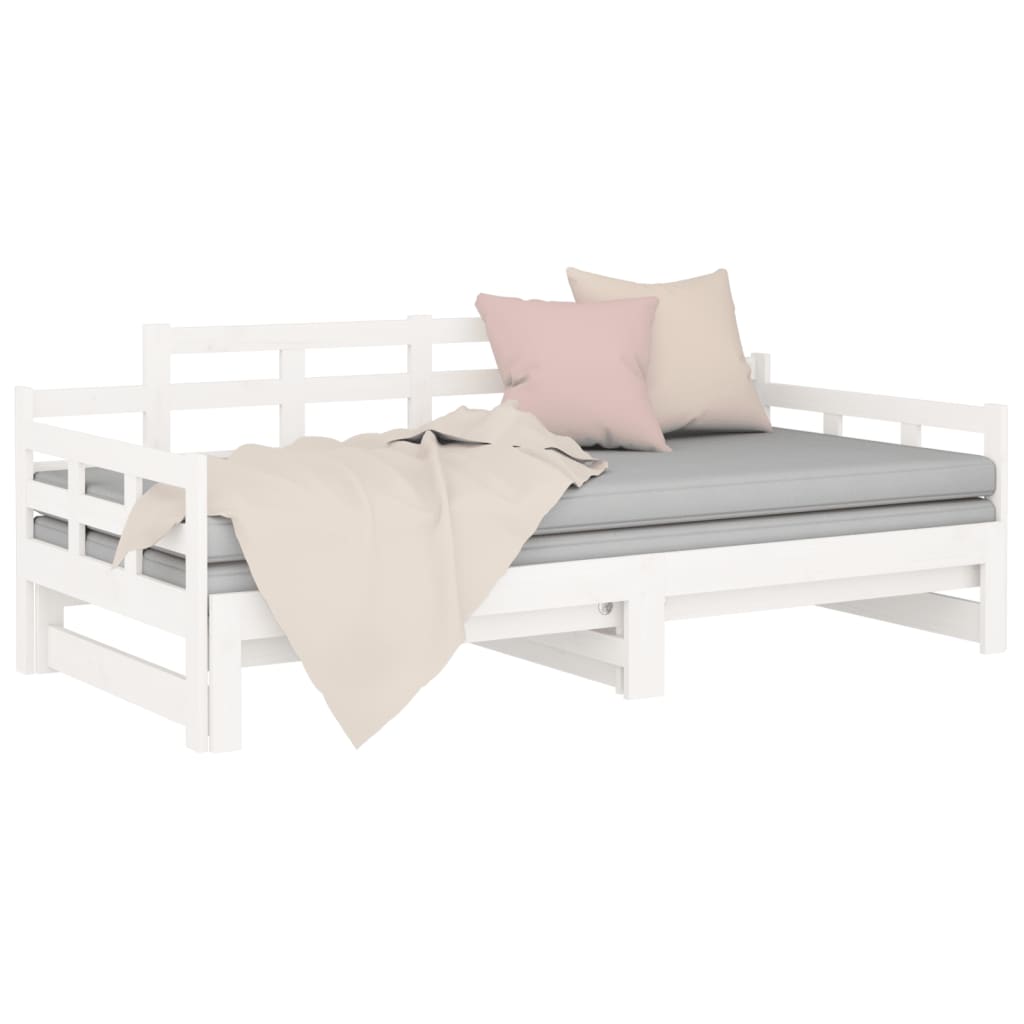 Lit coulissant sans matelas blanc bois de pin solide - XIOS