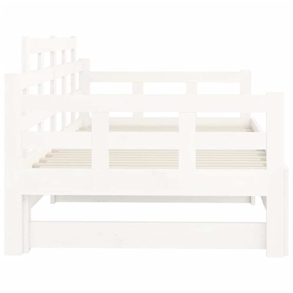 Lit coulissant sans matelas blanc bois de pin solide - XIOS