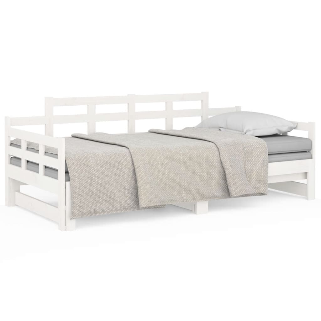 Lit coulissant sans matelas blanc 2x(90x190) cm - XIOS