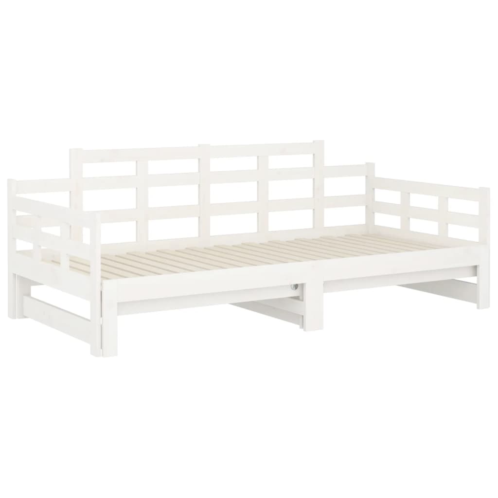 Lit coulissant sans matelas blanc 2x(90x190) cm - XIOS