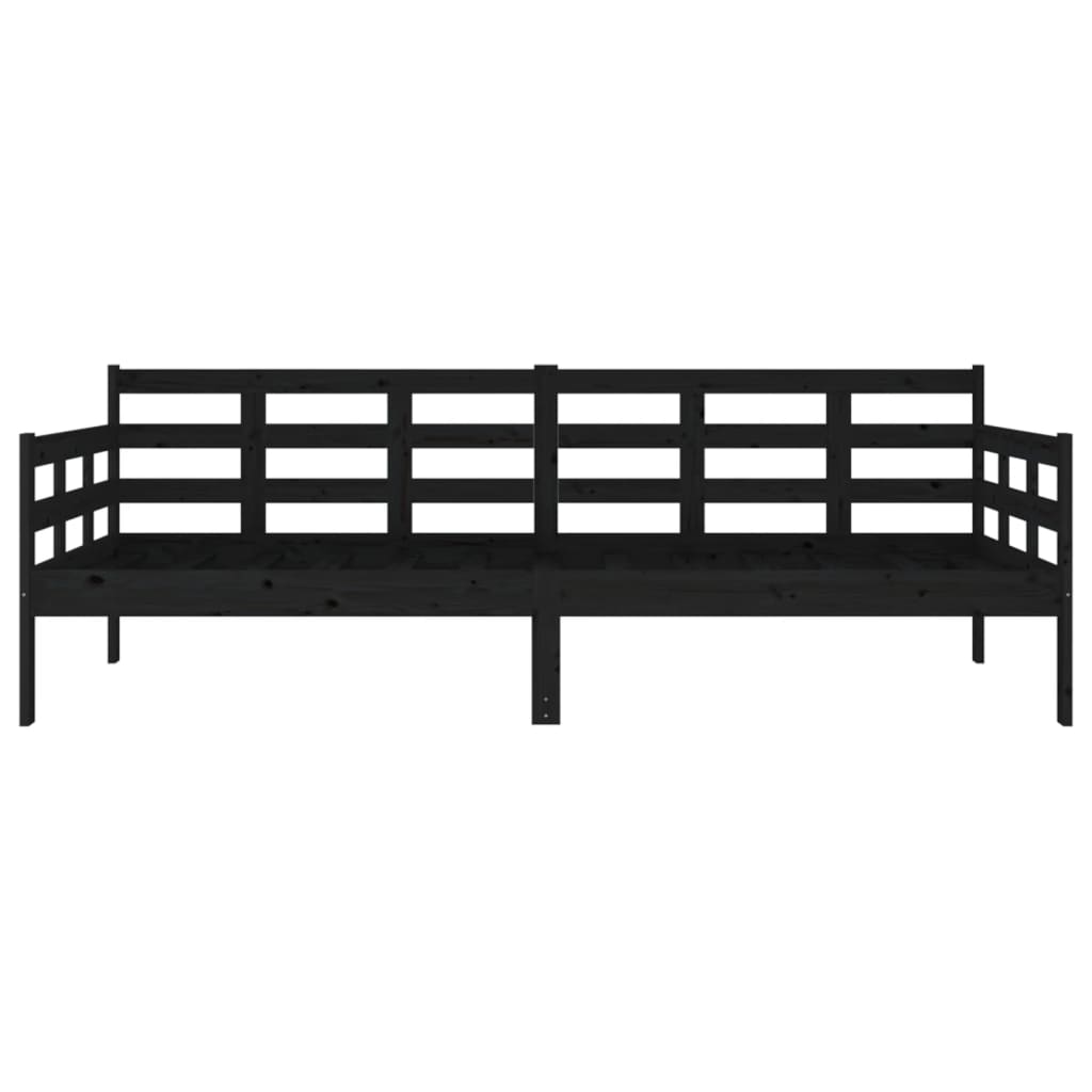 Lit de jour sans matelas noir bois de pin massif 90x200 cm - XIOS
