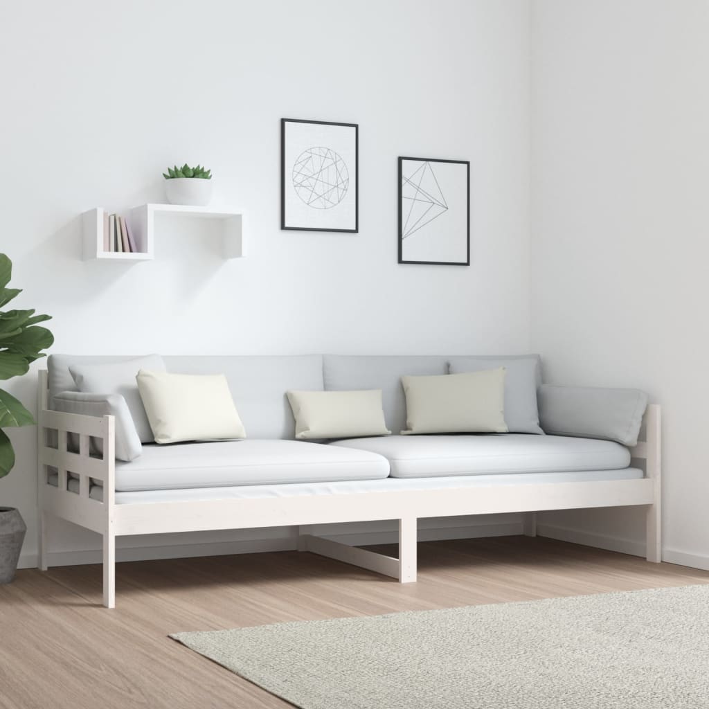 Lit de jour sans matelas blanc bois de pin massif 80x200 cm - XIOS