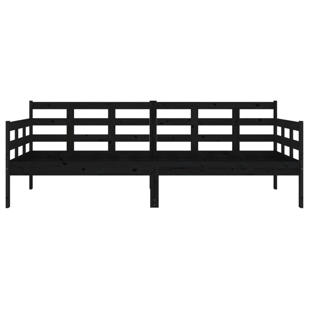 Lit de jour sans matelas noir bois de pin massif 90x190 cm - XIOS