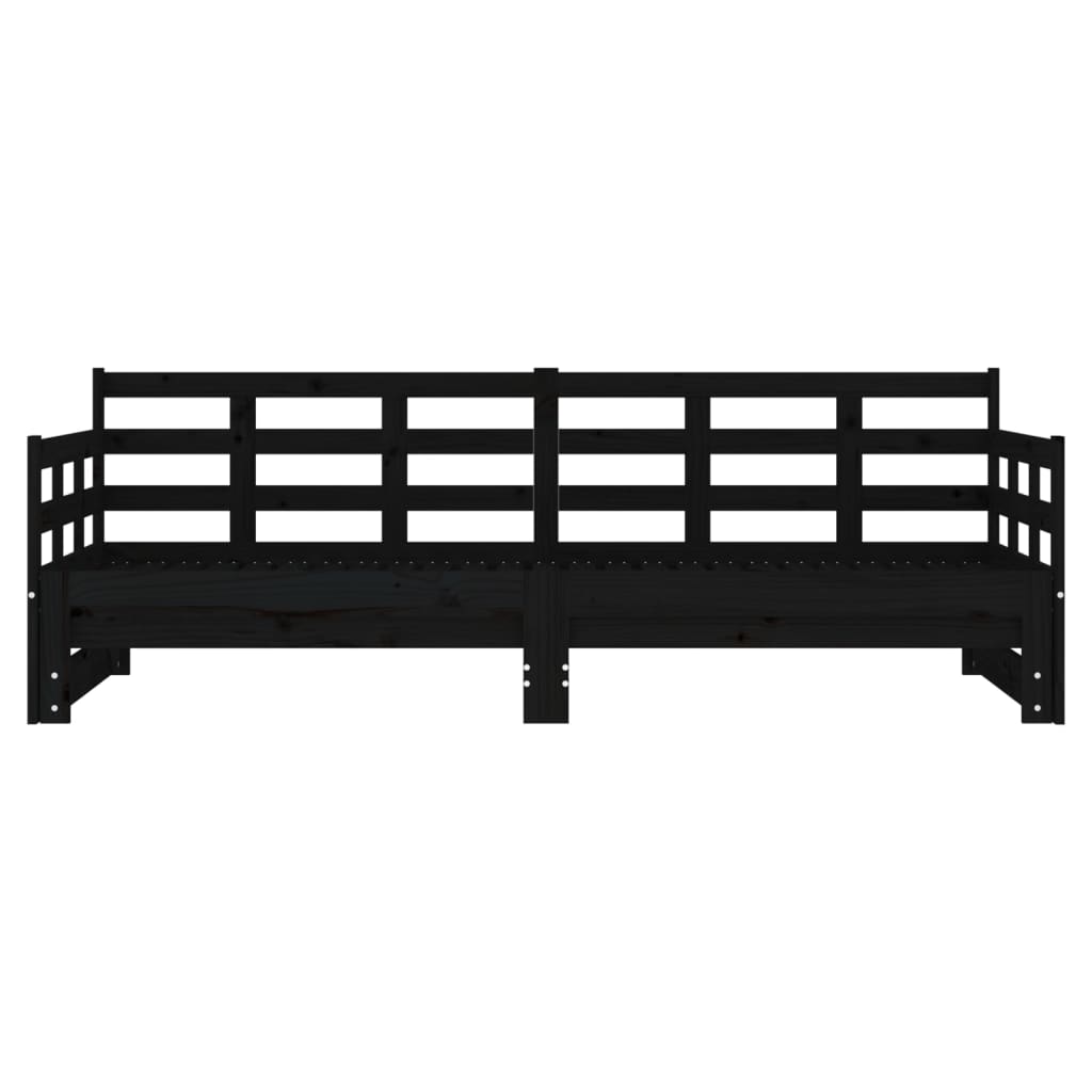 Lit coulissant sans matelas noir 2x(90x200) cm - XIOS
