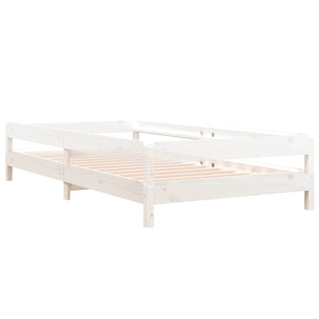 Lit empilable sans matelas blanc 100x200 cm bois de pin massif - XIOS