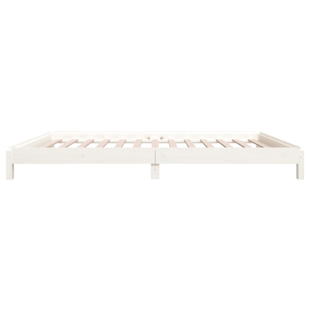 Lit empilable sans matelas blanc 100x200 cm bois de pin massif - XIOS