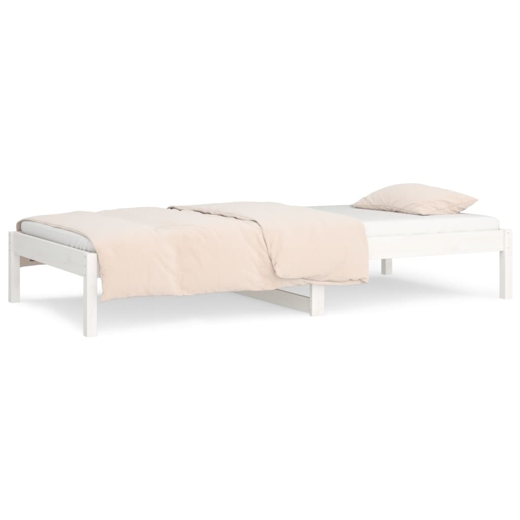 Lit de jour sans matelas blanc 90x200 cm bois de pin massif - XIOS