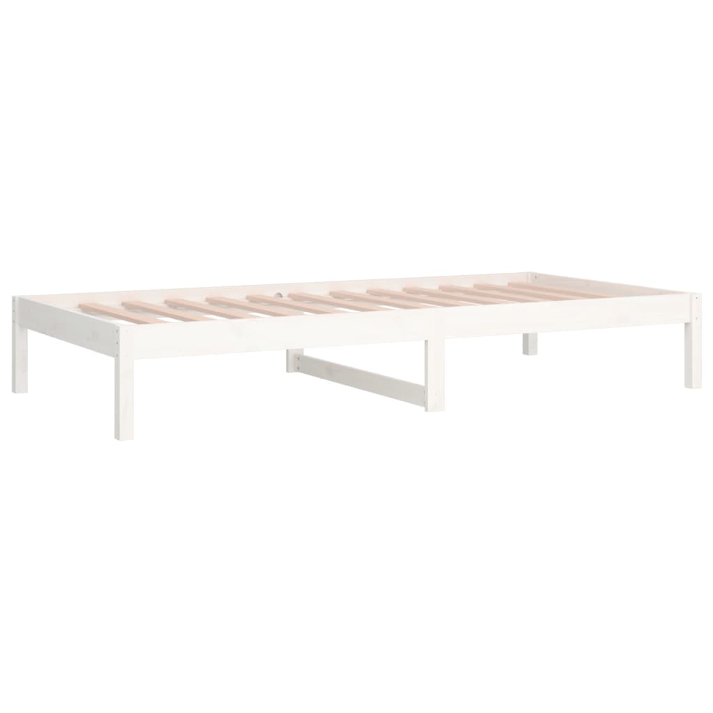 Lit de jour sans matelas blanc 90x200 cm bois de pin massif - XIOS