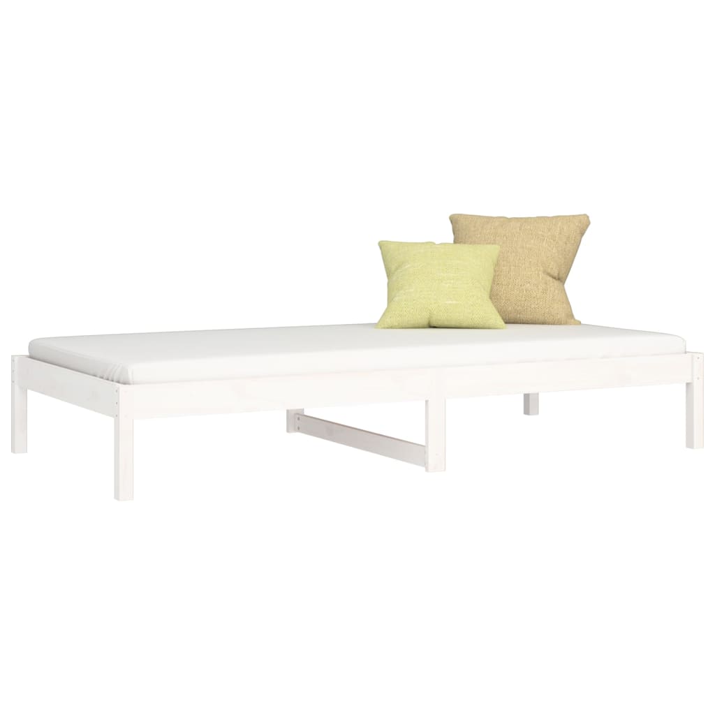 Lit de jour sans matelas blanc 80x200 cm bois de pin massif - XIOS