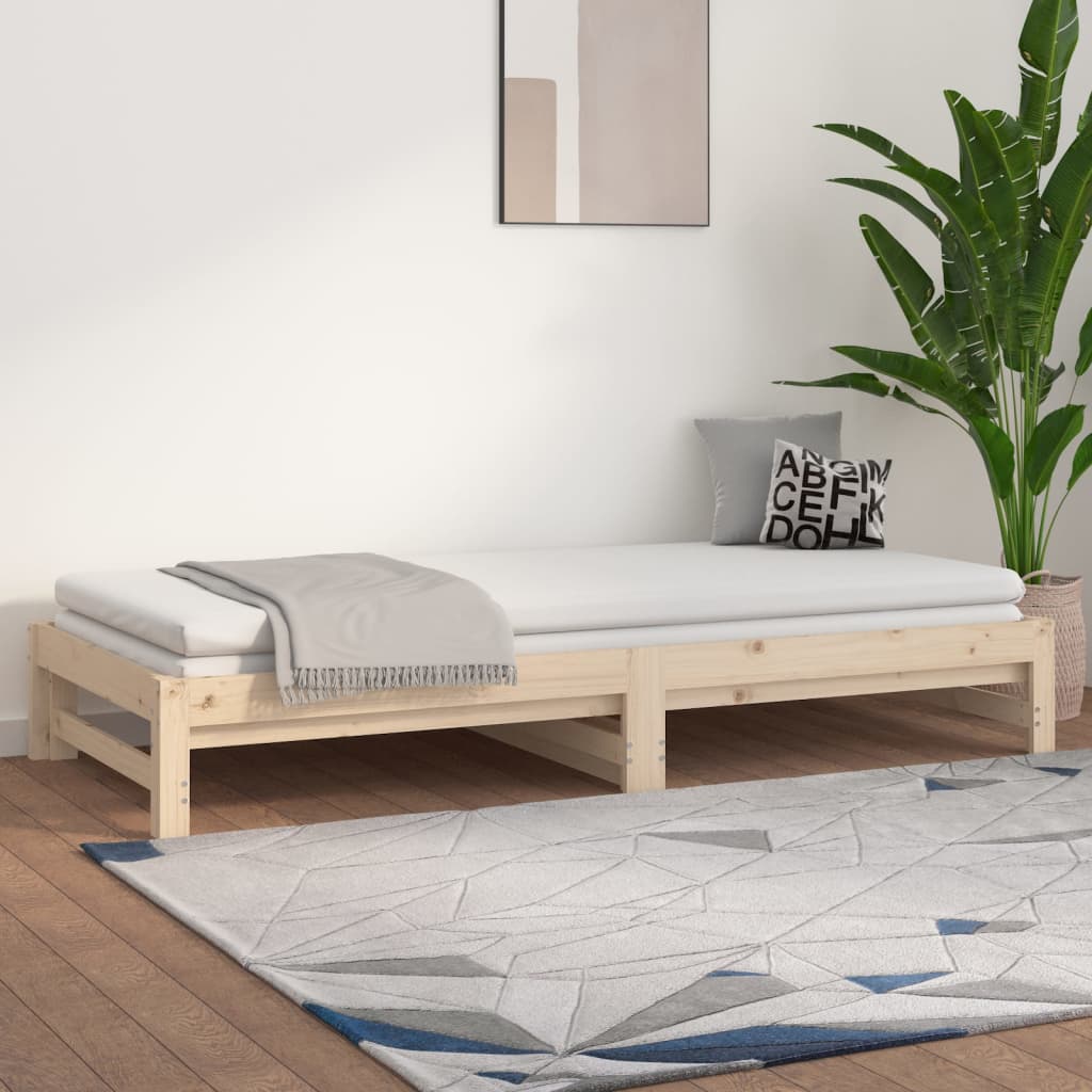 Lit coulissant sans matelas 2x(90x200) cm Bois de pin massif - XIOS