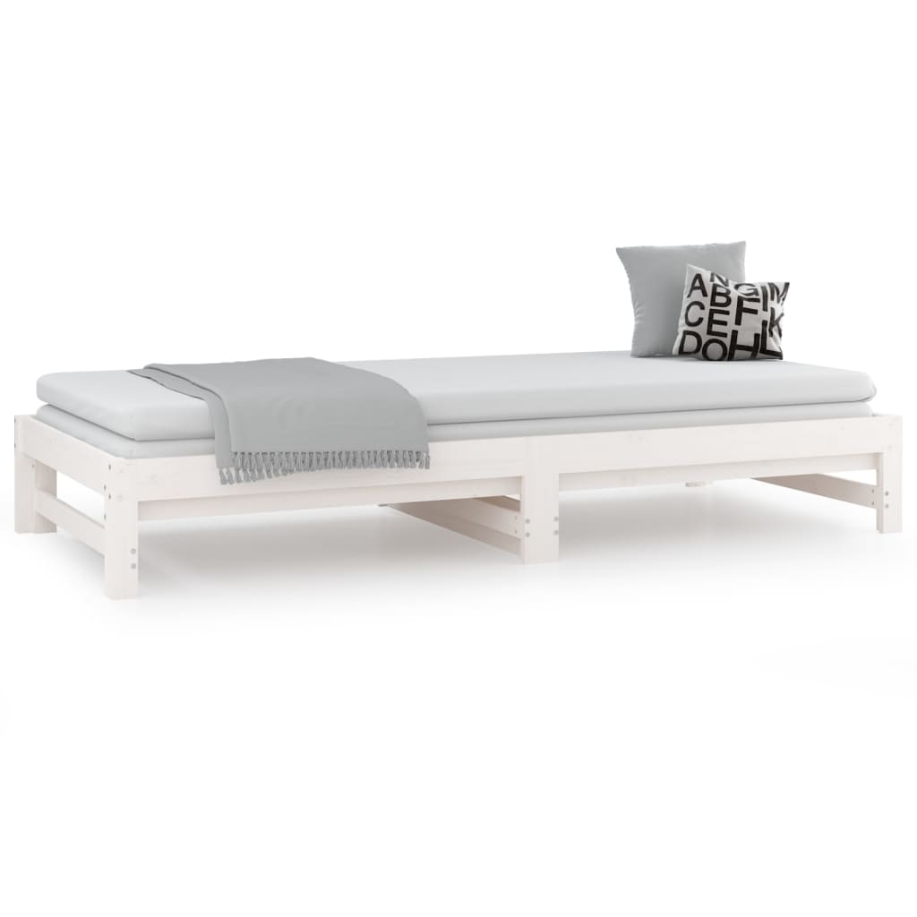 Lit coulissant sans matelas blanc 2x(90x200) cm - XIOS
