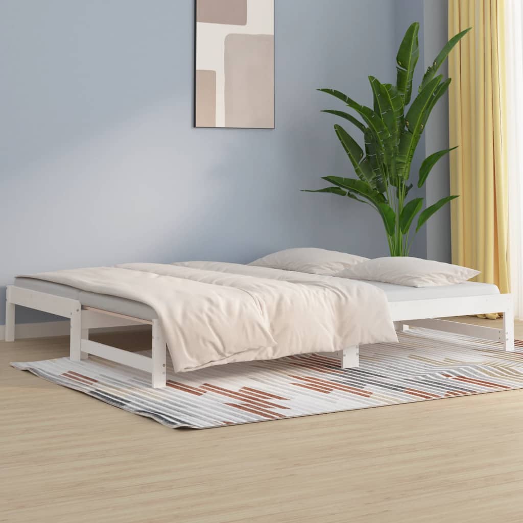 Lit coulissant sans matelas blanc 2x(90x200) cm - XIOS