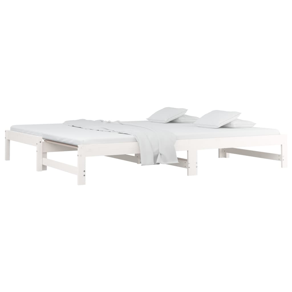 Lit coulissant sans matelas blanc 2x(80x200)cm - XIOS