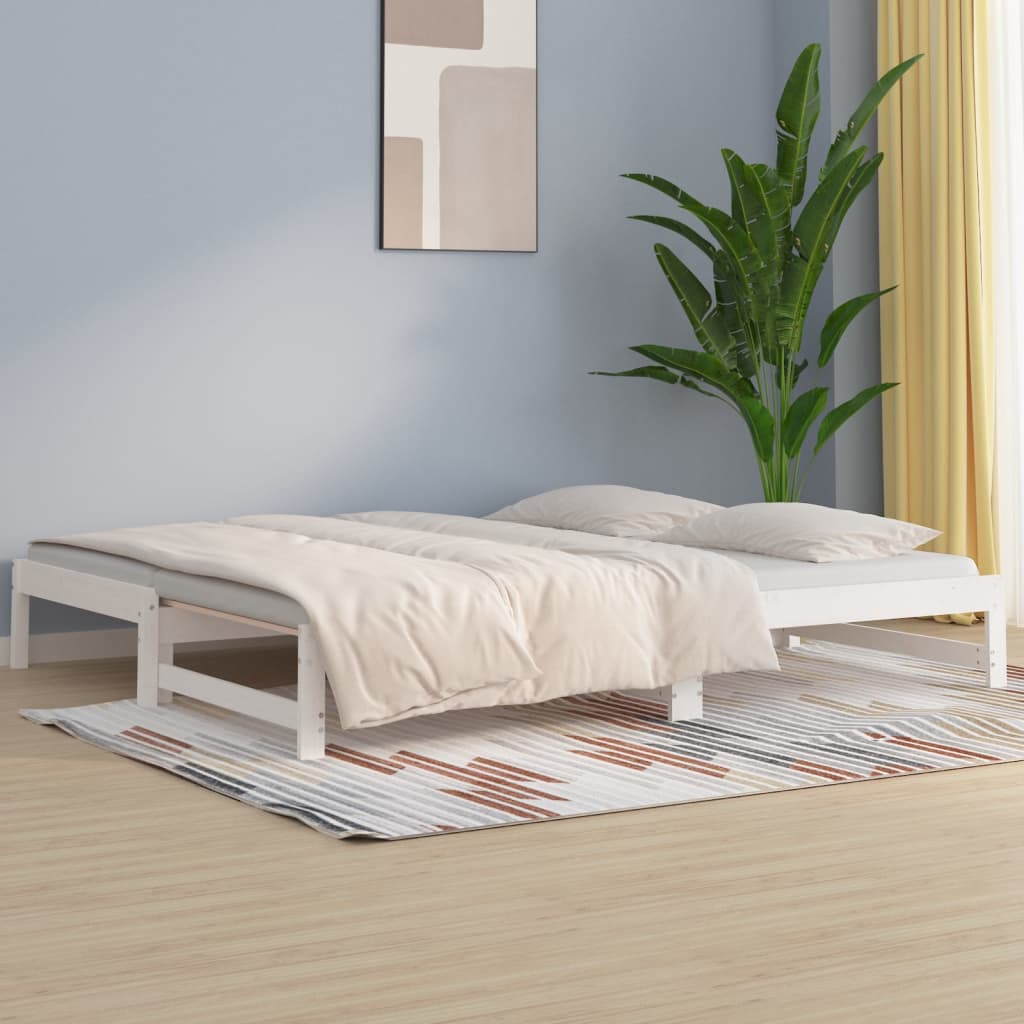 Lit coulissant sans matelas blanc 2x(80x200)cm - XIOS