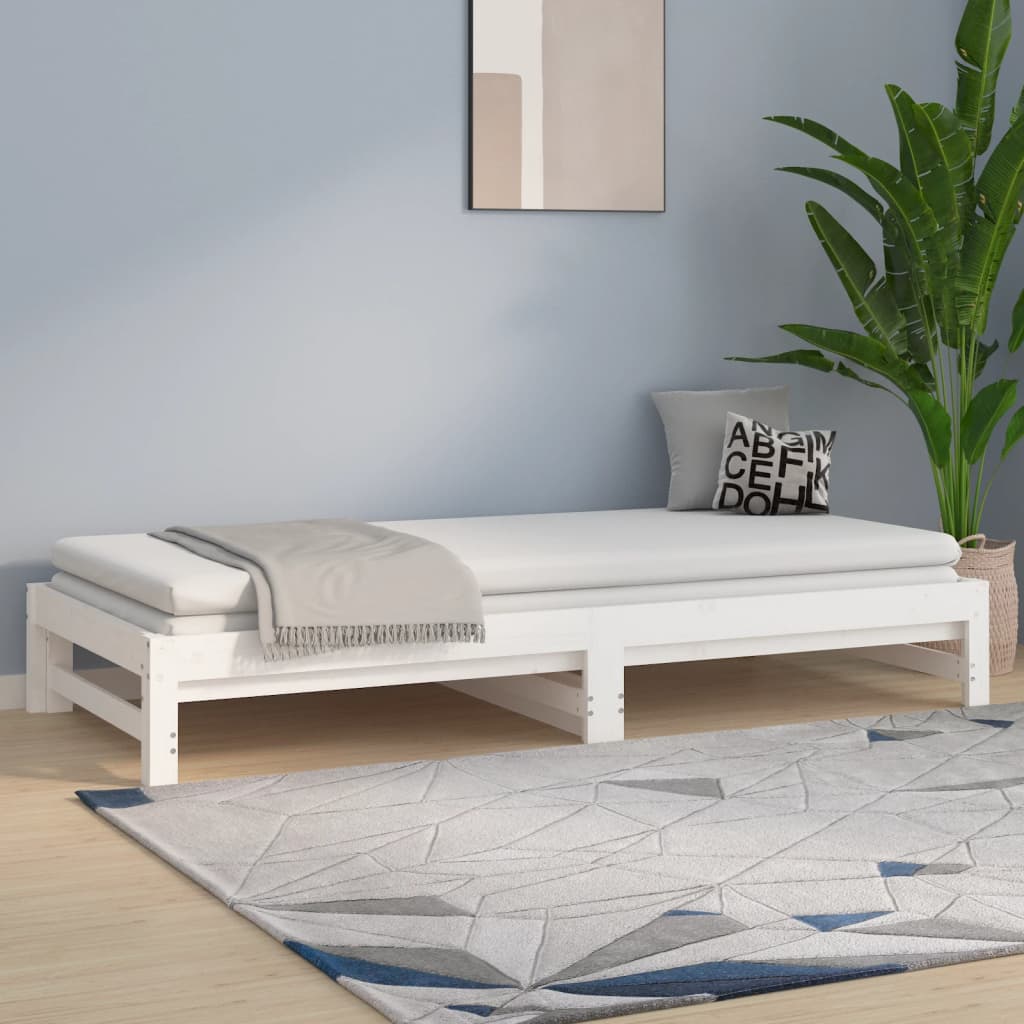 Lit coulissant sans matelas blanc 2x(90x190) cm - XIOS