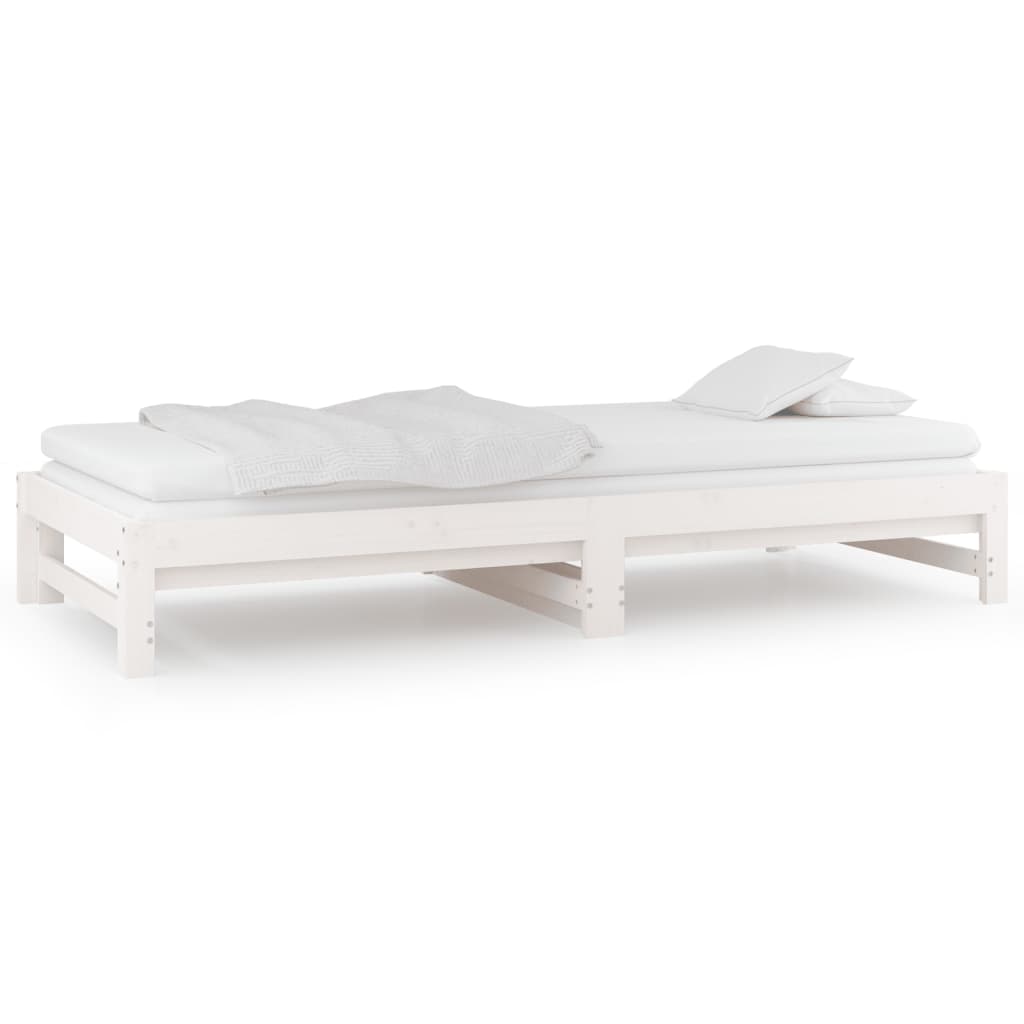 Lit coulissant sans matelas blanc 2x(90x190) cm - XIOS