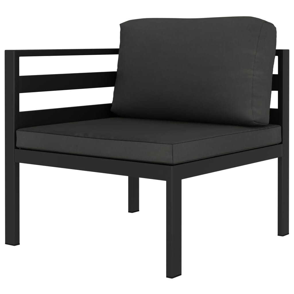 Salon de jardin 5 pcs avec coussins Aluminium Anthracite