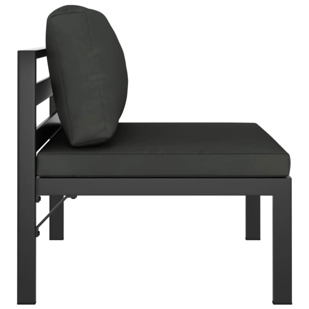 Canapé de jardin 2 places avec coussins Aluminium Anthracite