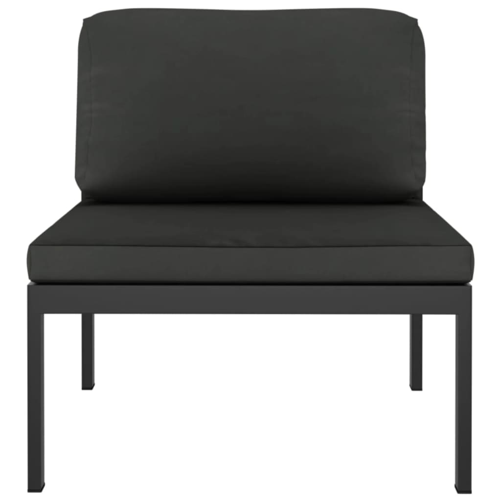 Canapé de jardin 4 places avec coussins Aluminium Anthracite