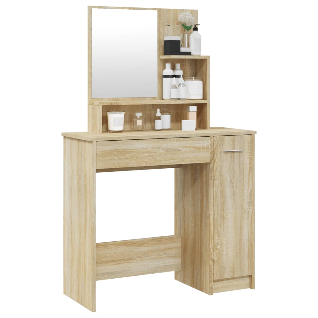 Coiffeuse avec miroir chêne sonoma 86,5x35x136 cm - XIOS