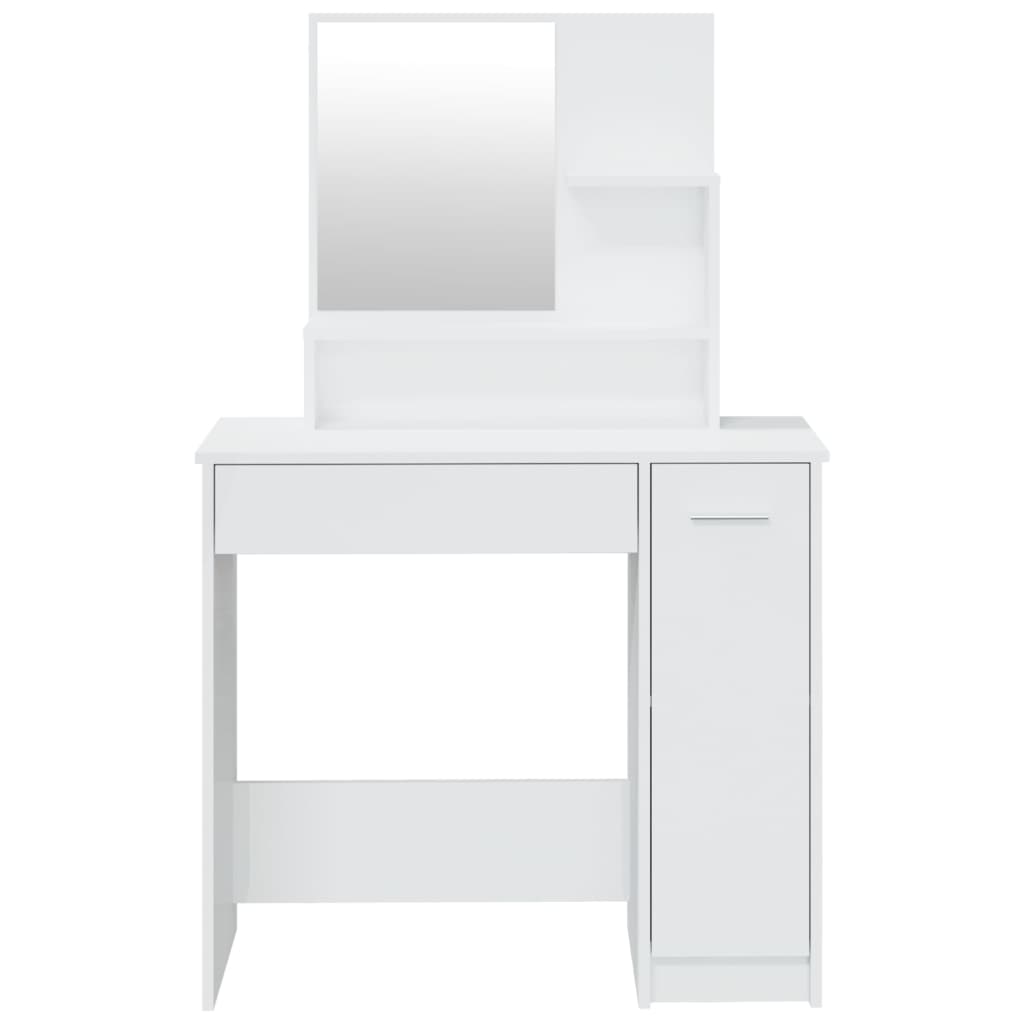 Coiffeuse avec miroir blanc brillant 86,5x35x136 cm - XIOS
