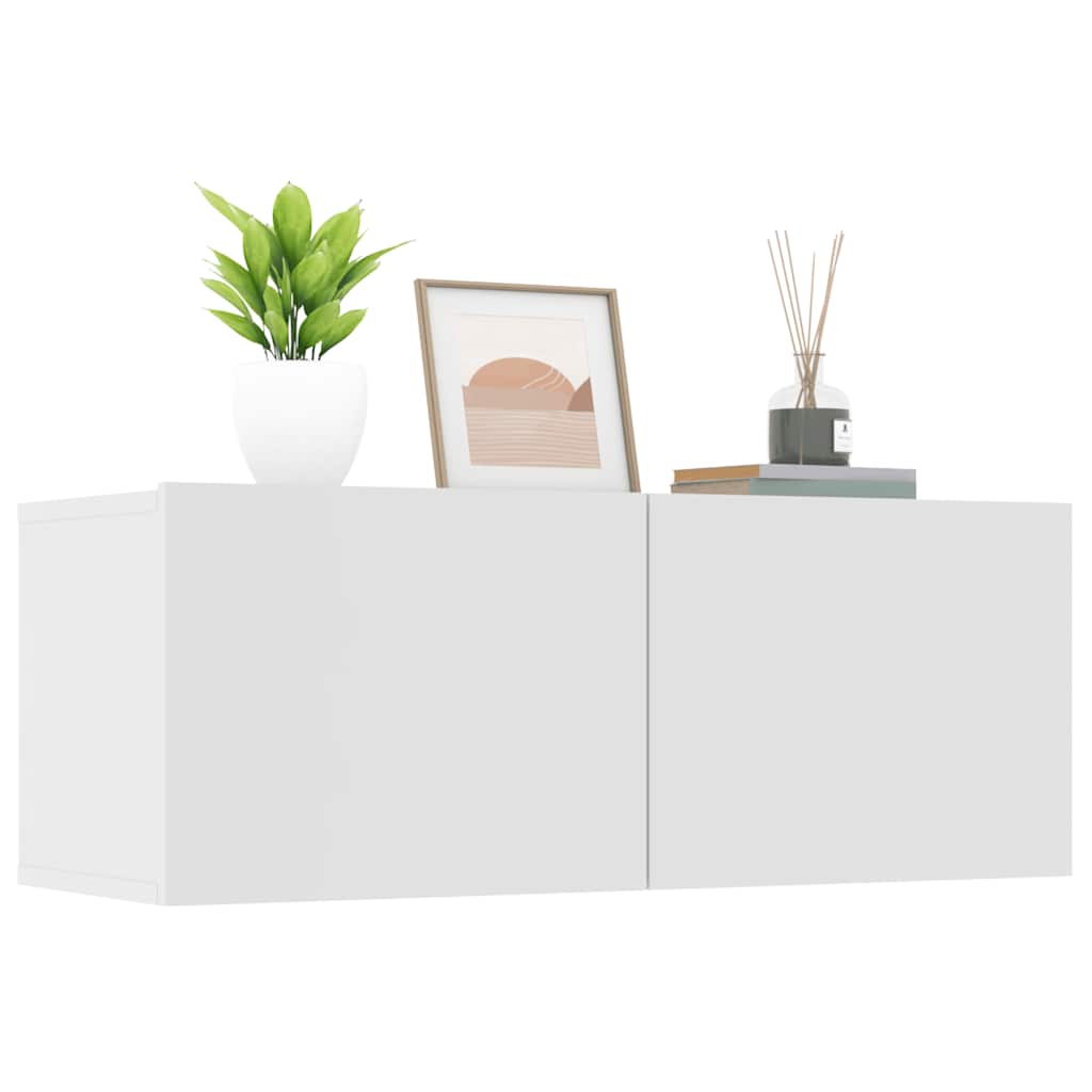 Meubles TV 2 pcs blanc 80x30x30 cm bois d'ingénierie - XIOS