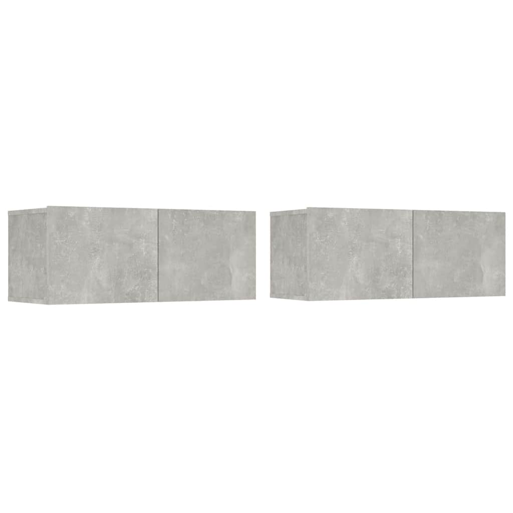 Meubles TV 2 pcs gris béton 80x30x30 cm bois d'ingénierie - XIOS