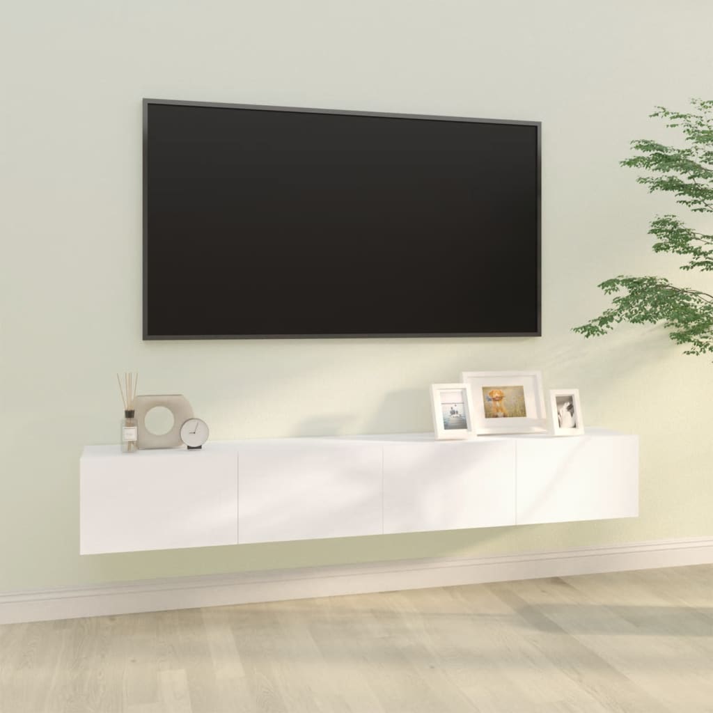 Meubles TV muraux 2 pcs blanc 100x30x30 cm bois d'ingénierie - XIOS