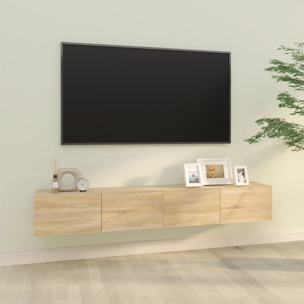 Meubles TV muraux 2pcs chêne sonoma 100x30x30cm bois ingénierie - XIOS