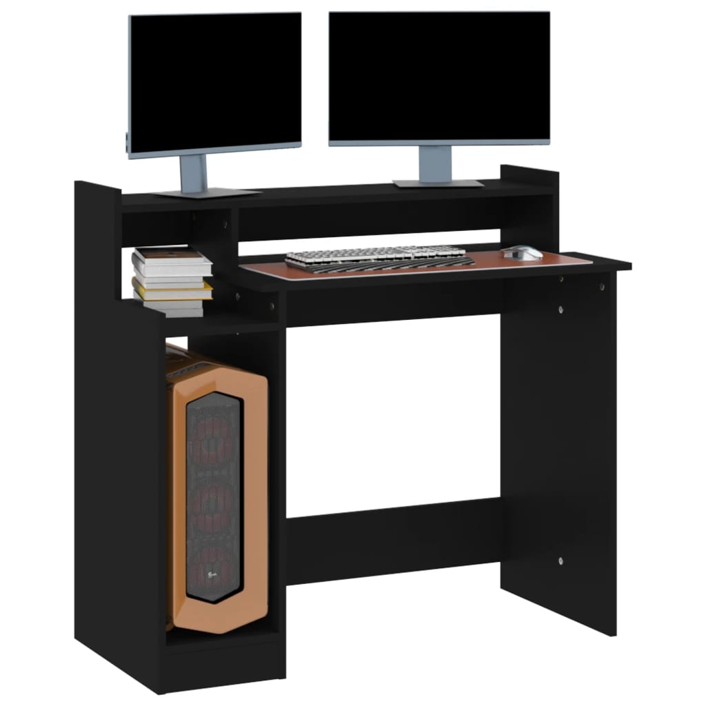 Bureau avec lumières LED noir 97x45x90 cm bois d'ingénierie - XIOS