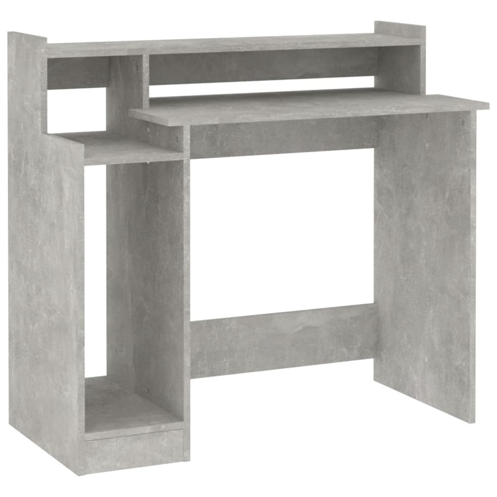 Bureau et lumières LED Gris béton 97x45x90 cm Bois d'ingénierie - XIOS