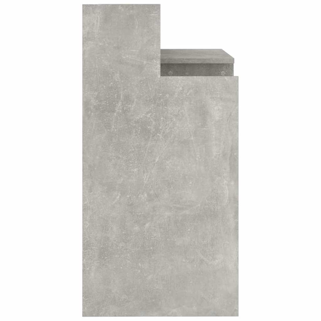 Bureau et lumières LED Gris béton 97x45x90 cm Bois d'ingénierie