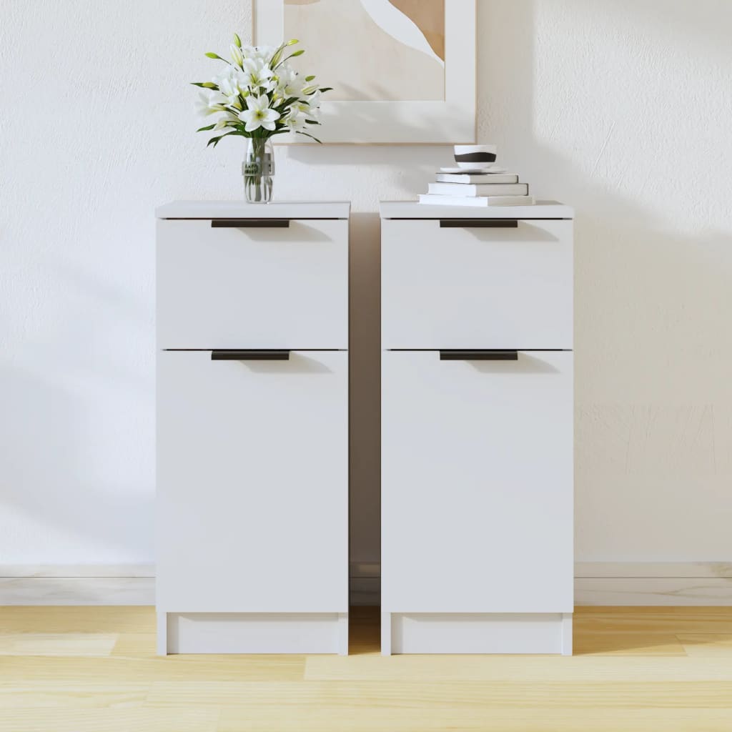 Buffets 2 pcs blanc 30x30x70 cm bois d'ingénierie - XIOS