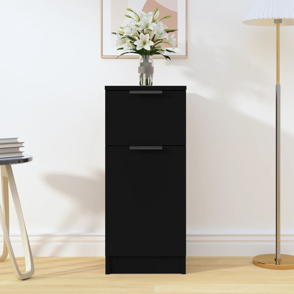 Buffet noir 30x30x70 cm bois d'ingénierie - XIOS