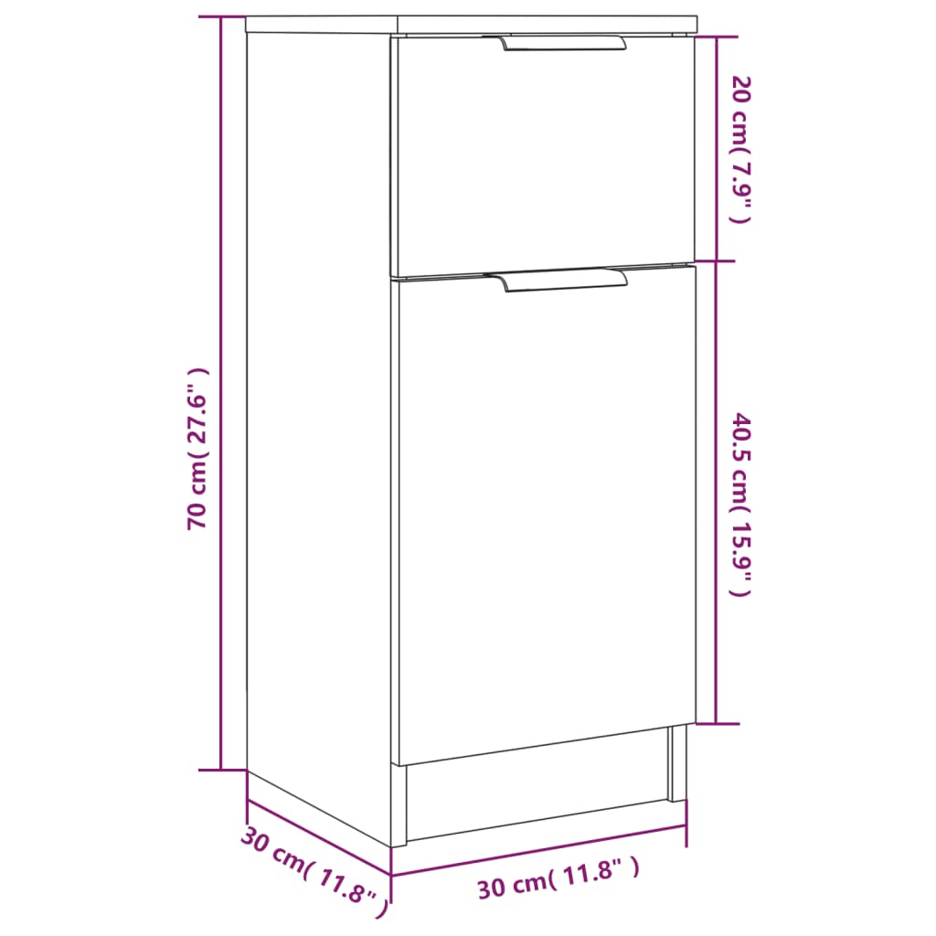 Buffets 2 pcs Chêne Sonoma 30x30x70 cm Bois d'ingénierie - XIOS