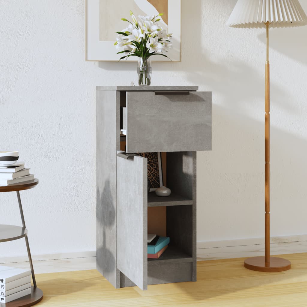 Buffet Gris béton 30x30x70 cm Bois d'ingénierie - XIOS