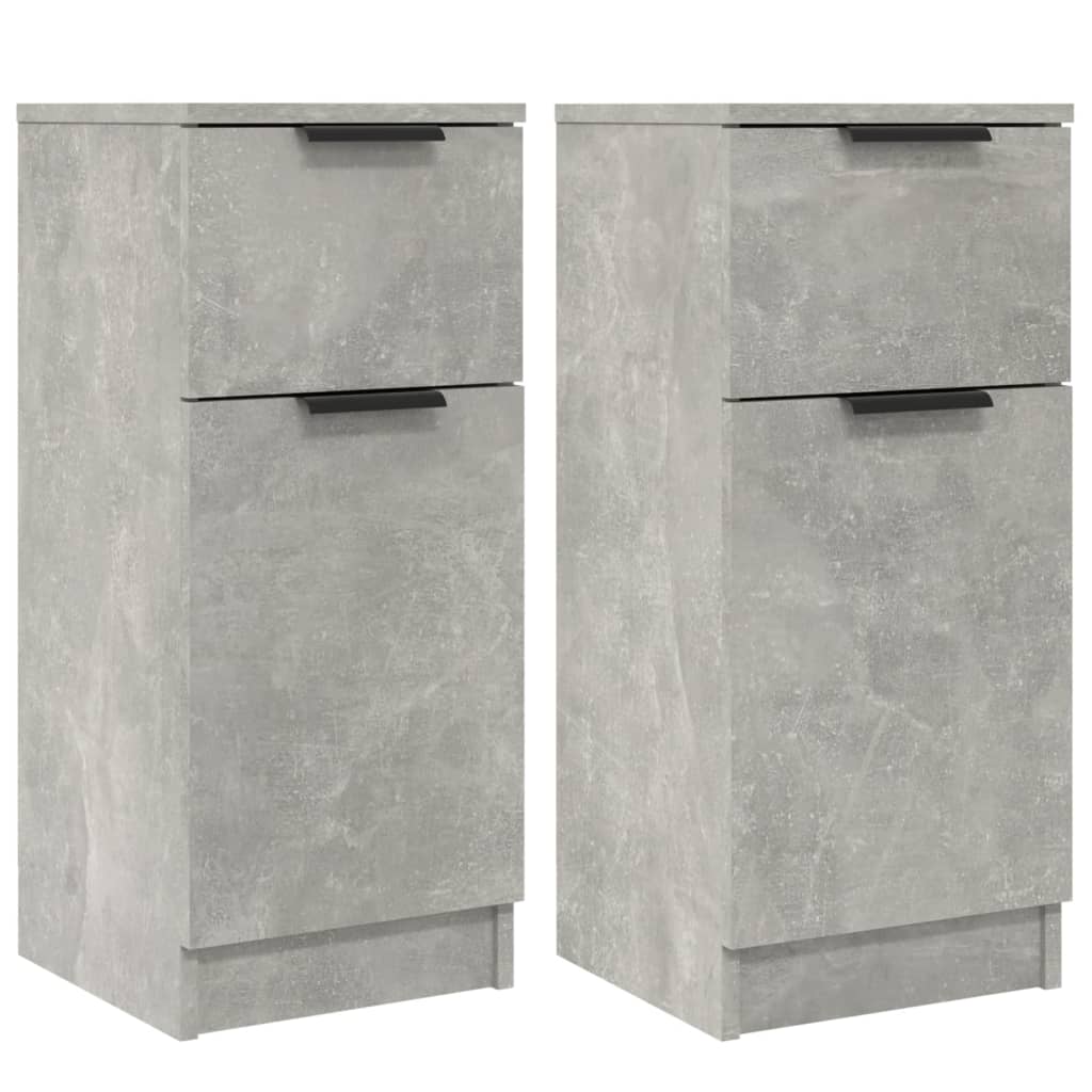 Buffets 2 pcs Gris béton 30x30x70 cm Bois d'ingénierie - XIOS