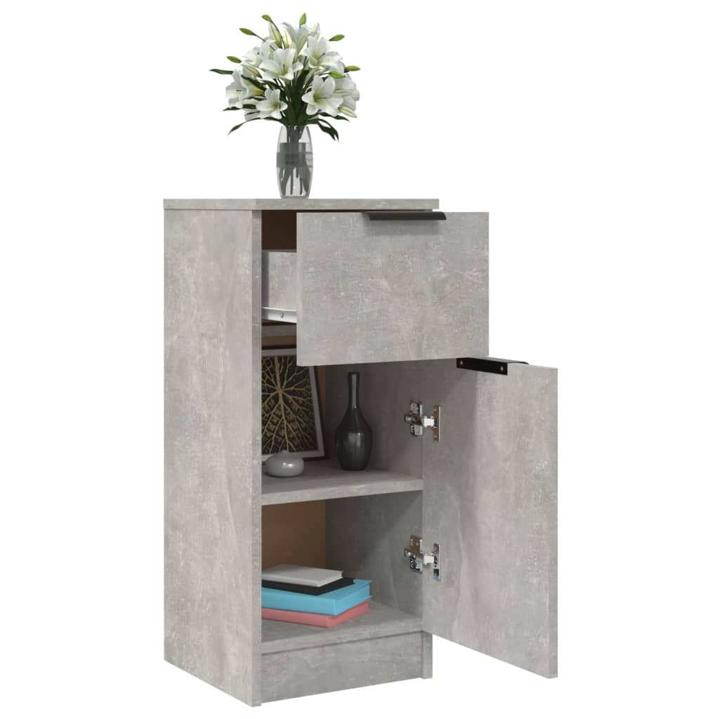 Buffets 2 pcs Gris béton 30x30x70 cm Bois d'ingénierie - XIOS