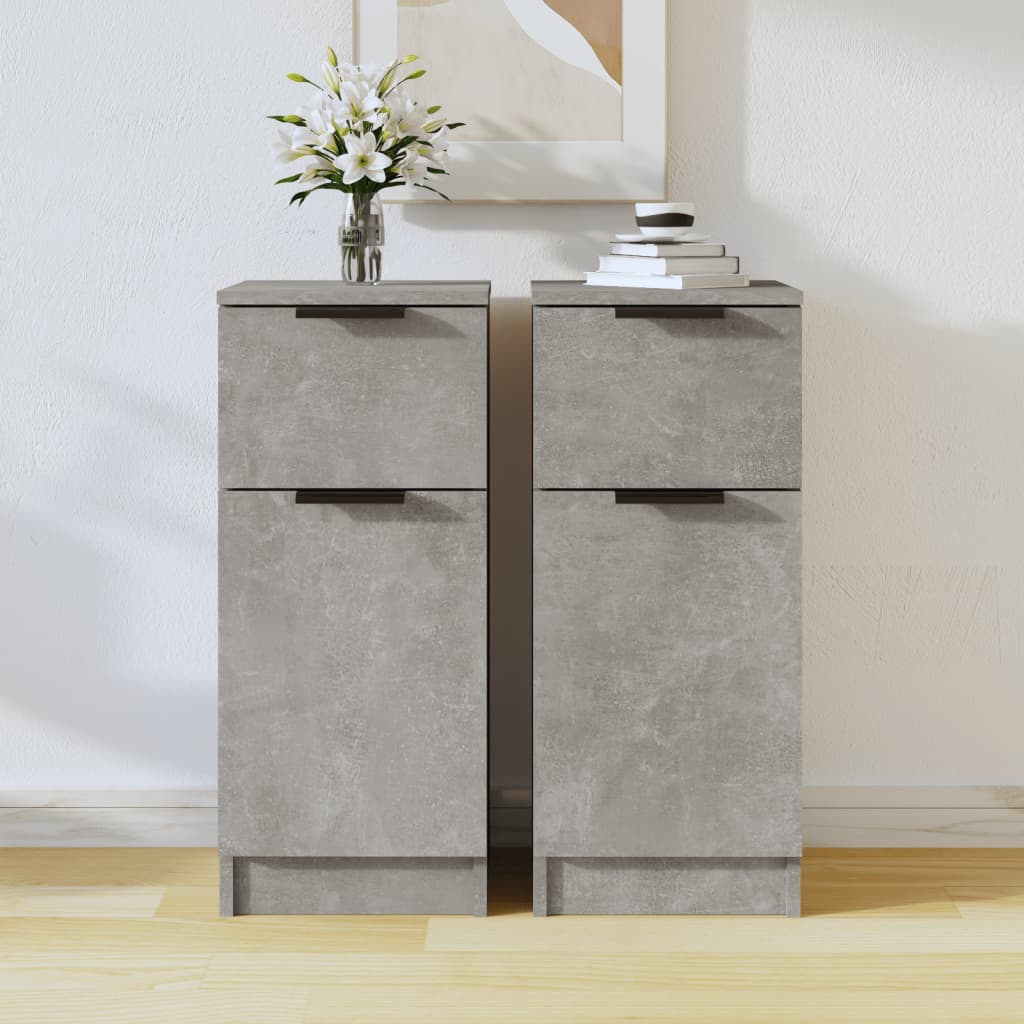 Buffets 2 pcs Gris béton 30x30x70 cm Bois d'ingénierie - XIOS