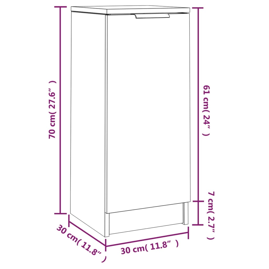 Buffet Blanc 30x30x70 cm Bois d'ingénierie - XIOS