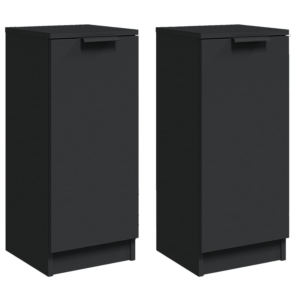 Buffets 2 pcs noir 30x30x70 cm bois d'ingénierie - XIOS