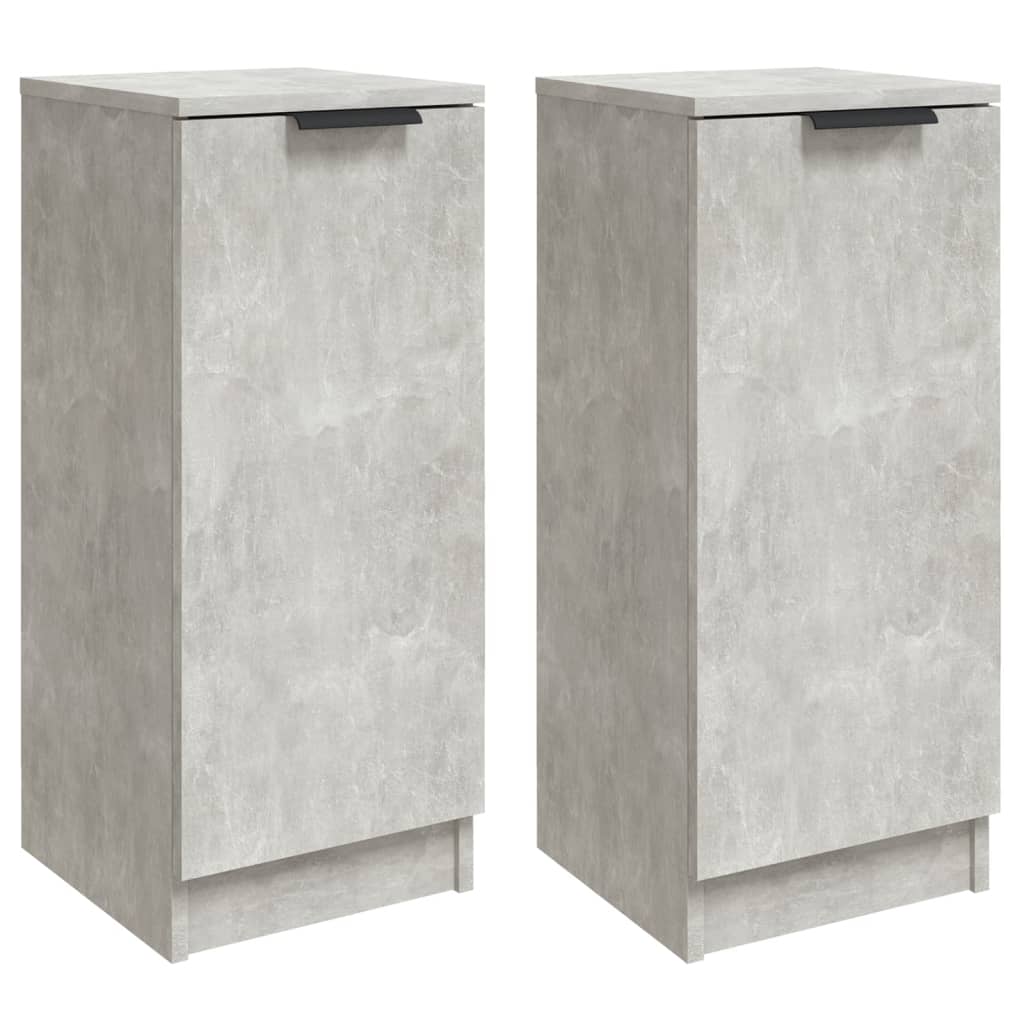 Buffets 2 pcs Gris béton 30x30x70 cm Bois d'ingénierie - XIOS