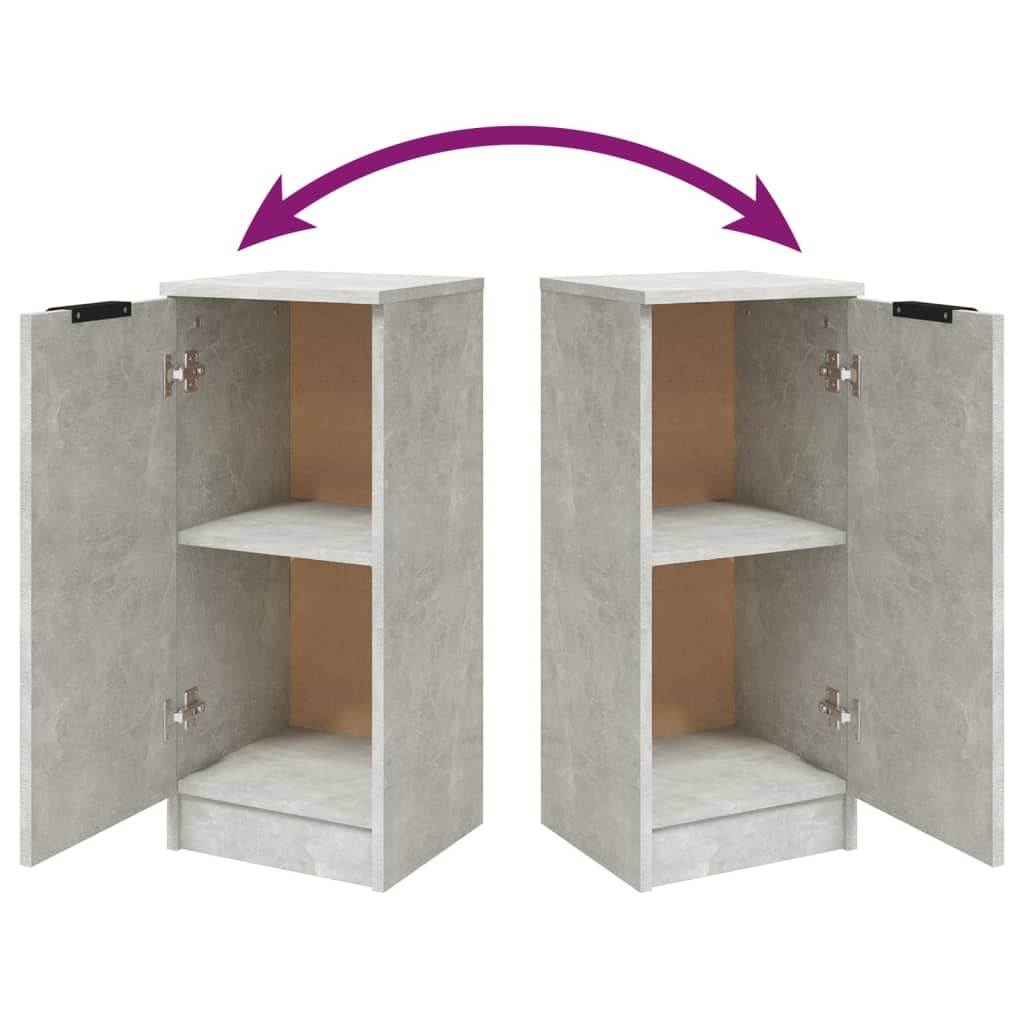 Buffets 2 pcs Gris béton 30x30x70 cm Bois d'ingénierie - XIOS