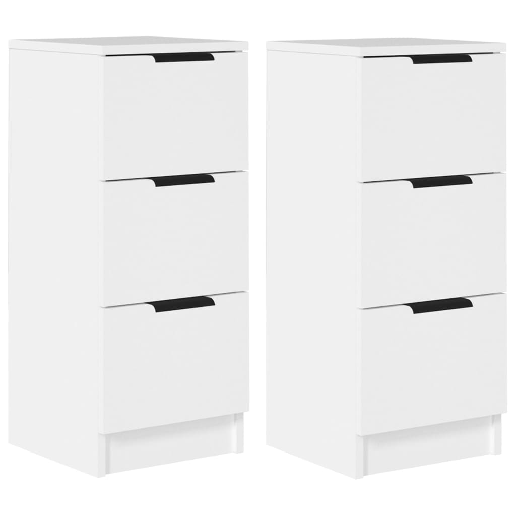 Buffets 2 pcs blanc 30x30x70 cm bois d'ingénierie - XIOS