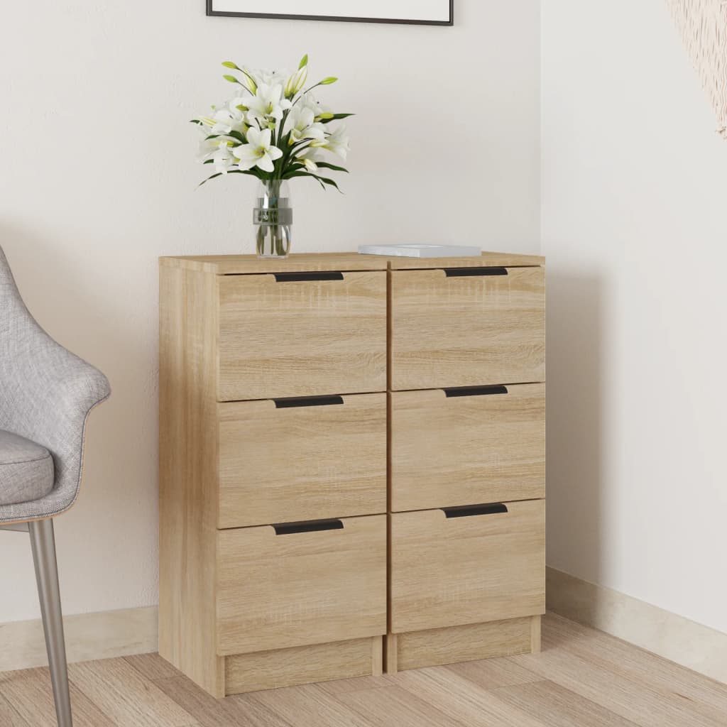 Buffets 2 pcs Chêne Sonoma 30x30x70 cm Bois d'ingénierie - XIOS