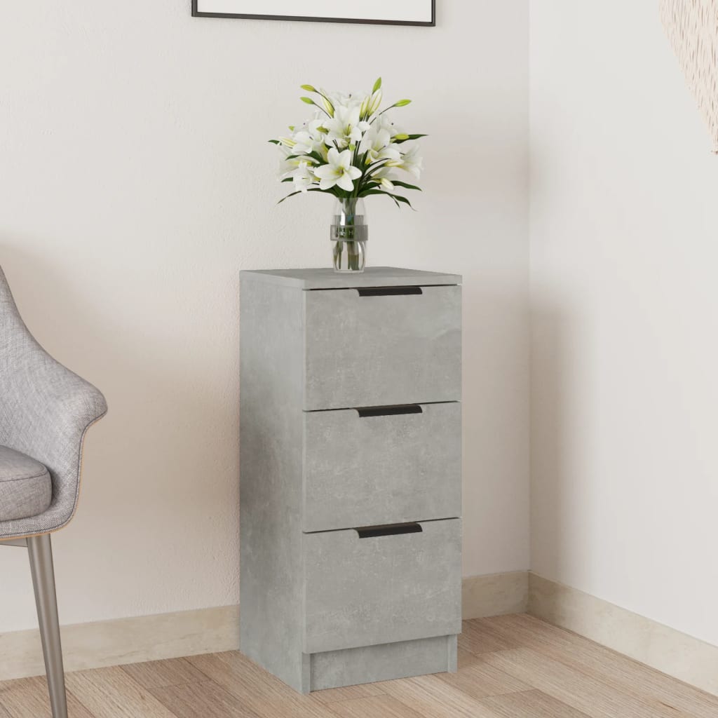 Buffet Gris béton 30x30x70 cm Bois d'ingénierie - XIOS