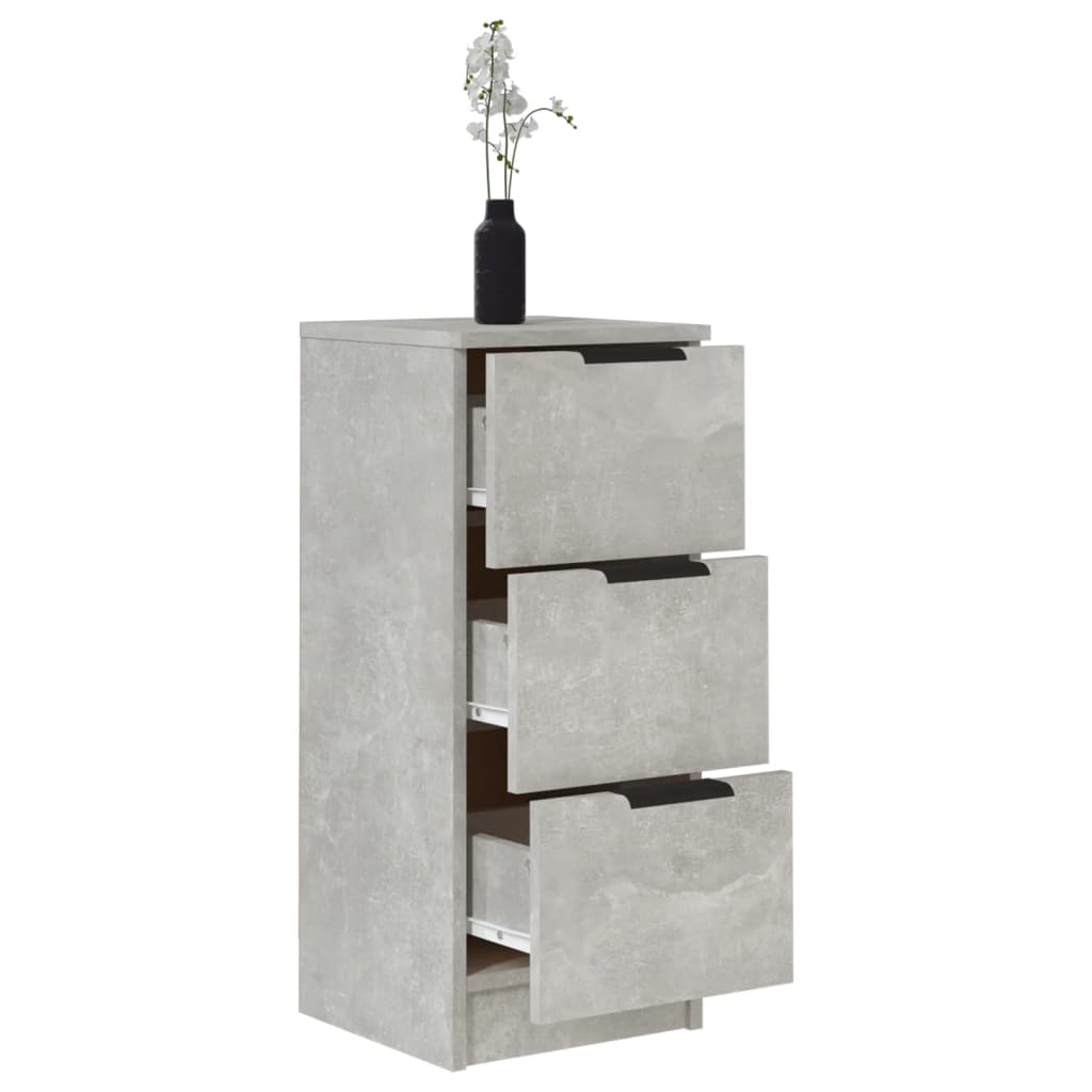 Buffets 2 pcs Gris béton 30x30x70 cm Bois d'ingénierie - XIOS