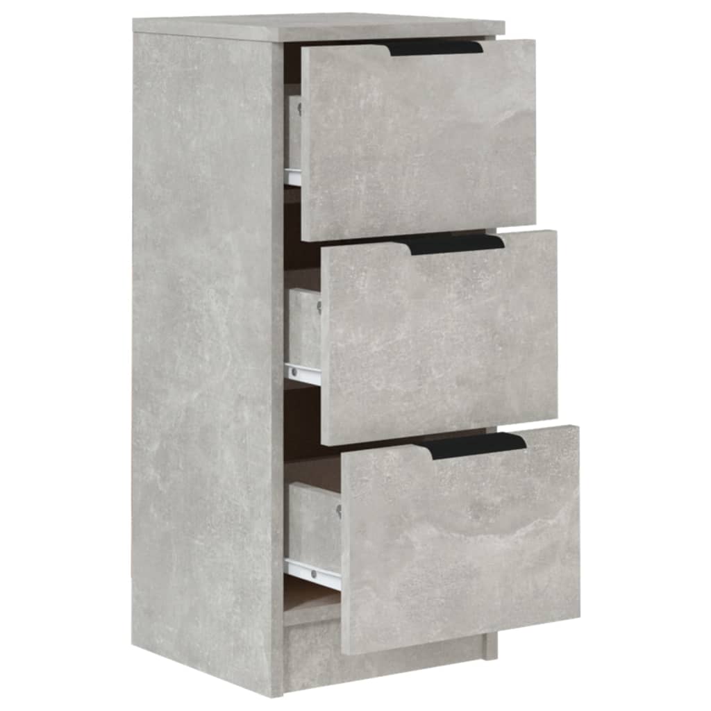 Buffets 2 pcs Gris béton 30x30x70 cm Bois d'ingénierie - XIOS