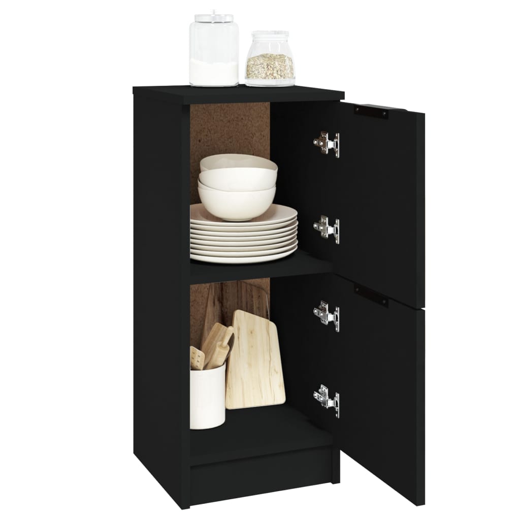 Buffets 2 pcs noir 30x30x70 cm bois d'ingénierie - XIOS